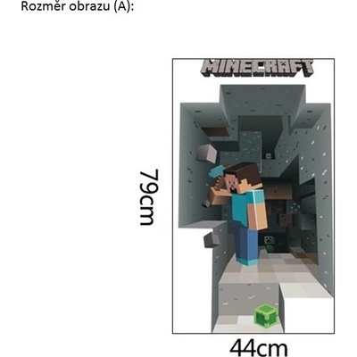 Veselá Stena Samolepka na stenu Minecraft Veľkosť: 79 x 44 cm