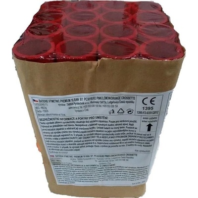TARRA pyrotechnik Ohňostroj baterie výmetnic pink/lemon/orange crossete 16 ran