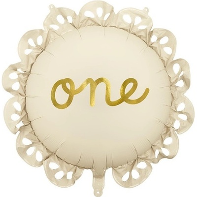 PartyDeco Fóliový balónek One s volánkem 51 cm