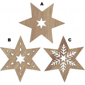 IB LAURSEN Dřevěná hvězda Star Wood A, přírodní barva, dřevo