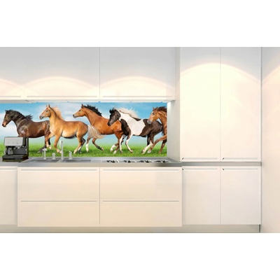 DIMEX KI-180-111 Fototapeta do kuchyne Stádo koní, rozmery 180 x 60 cm