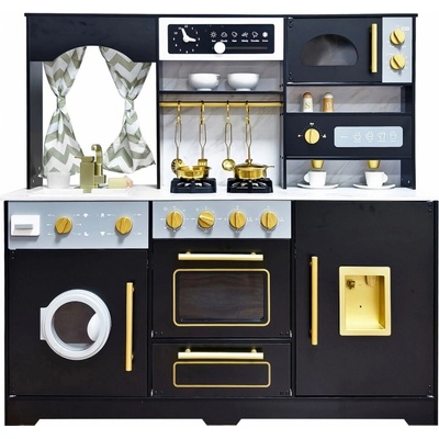 Derrson Dětská dřevěná kuchyňka XXL Black Pearl