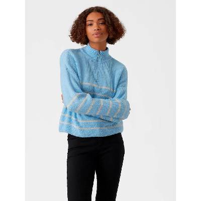 Блуза Vero moda Olina half zip sweater - Blue (Blue Bell / Stripes In Birch)