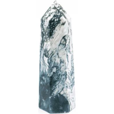 Milujeme Kameny Achát mechový - obelisk - tromlovaný kámen