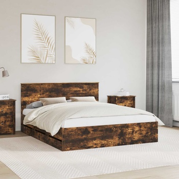 vidaXL Рамка за легло Димян дъб 160 x 200 cm Инженерна дървесина (3410690)
