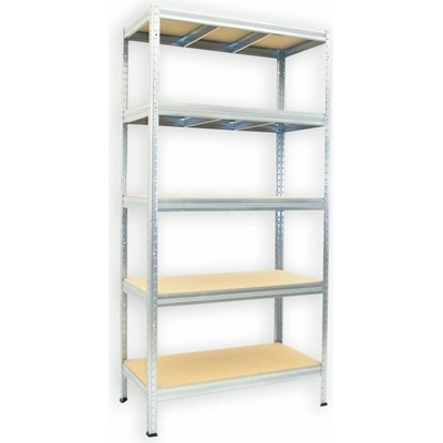 Biedrax Kovový regál 50 x 90 x 180 cm, pozinkovaný - 5 políc MDF