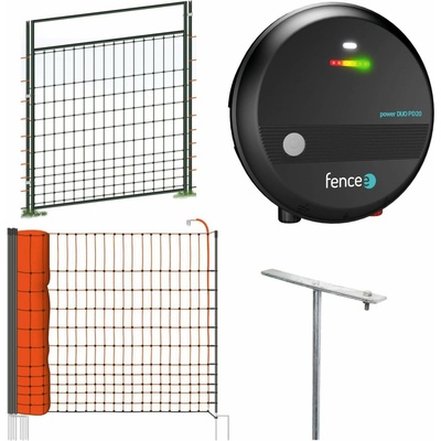 fencee Sada elektrického ohradníku se sítí 112 cm pro drůbež - ochrana proti lišce, kuně, pes - DUO zdroj - branka