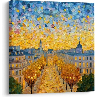 Obraz zářivé nebe nad městem - 40x40