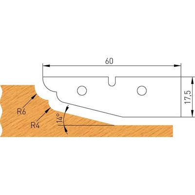 IGM Profilový nůž C 60x17,5x2mm pro F632-182