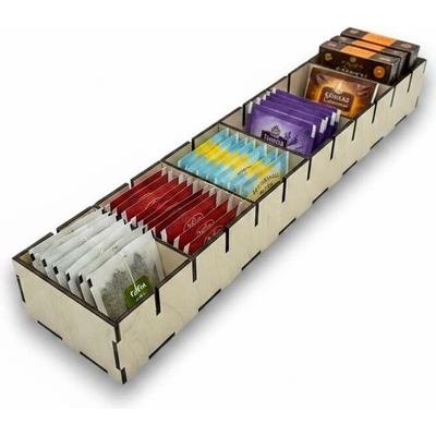 usporadejto.cz Organizér do šuplíku s přepážkami, vložka do zásuvky, dřevěný VASKY, 45,5 x 10 x 6 cm
