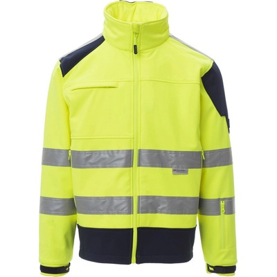 Payper SCREEN reflexná softshellová bunda Yellow fluo Navy blue