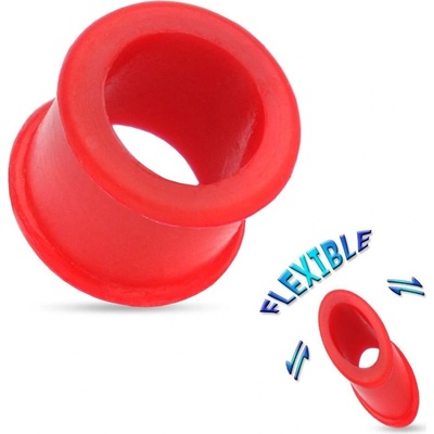 Šperky4U silikonový tunel do ucha červený TN01068-18