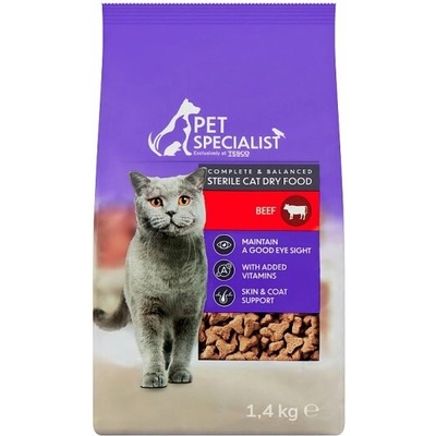 Pet Specialist sterilizované mačky s hovädzinou 1,4 kg
