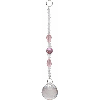 Nefertitis Prosperita a požehnání Feng Shui závěs do okna z broušených křišťálů růžový NF22484 - cca 19 cm