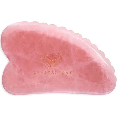 Crystallove - 3D Rose Quartz Gua Sha - 3D kameň Gua Sha - Ruženín - 1ks