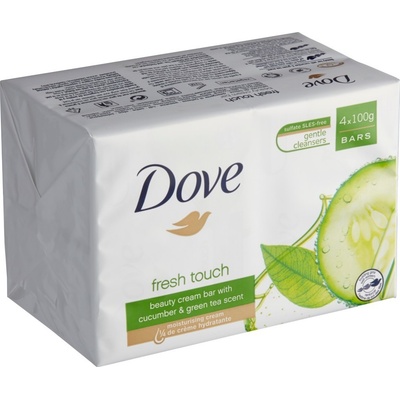 Dove Go Fresh Touch Okurka & Zelený čaj toaletní mydlo 4 x 100 g