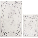 Mila Home Бели/сиви килими за баня в комплект 2 бр. 60x100 cm Geometric - Mila Home (HKG-NEWBNY-201)