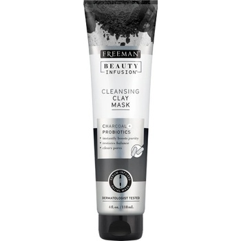 Freeman čistící jílová maska aktivní uhlí a probiotika Beauty Infusion Cleansing Clay Mask 118 ml