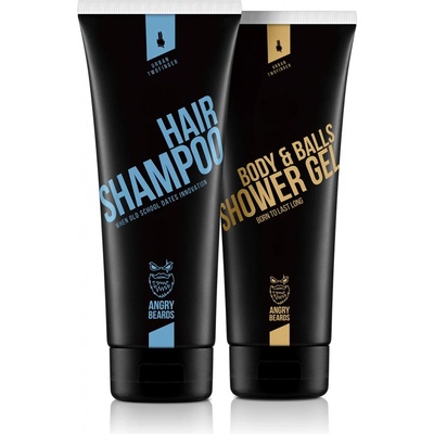 Angry Beards shower set Urban Twofinger dárková sada gel 230 ml + šampon 230 ml