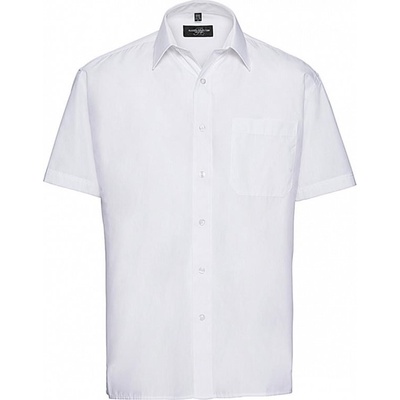 Russell Collection Pánska košeľa Poplin s kratkými rukávmi Biela