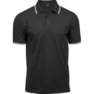 TEE JAYS tj1407 / Мъжка еластична поло тениска от плътен памук - черно/бяло xl (18140798004)