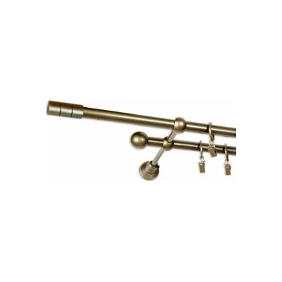 GAROL Kovová garnýž Cilinder Elegance dvojitá antik komplet 300 cm