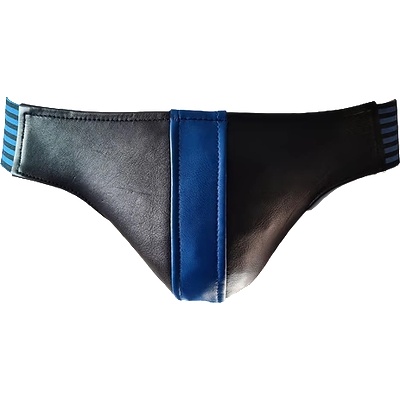 ostatní ROUGE Leather Jocks with Stripe Black/Blue, XL