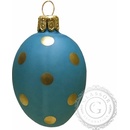 Velikonoční vajíčko mini modré se zlatými puntíky