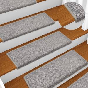 vidaXL Изтривалки за стълби 15 бр. 65x21x4 см светлосиви с правоъгълен кант