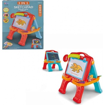 Lean Toys Multifunkčná tabuľa s projektorom a šablónami červeno-modrá