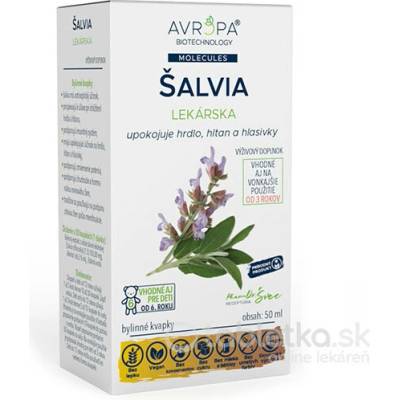 Avropa Šalvia Lekárska bylinné kvapky 50 ml