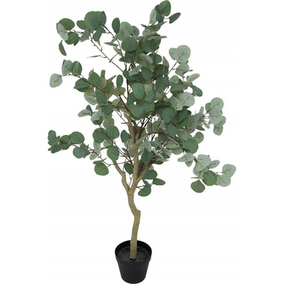 Umělý eukalyptus STROMEK zelené listy Umělá rostlina Dekorace 127 cm
