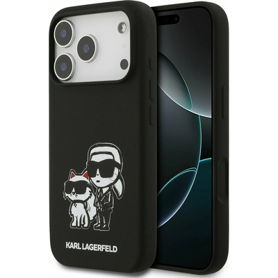 KARL LAGERFELD Liquid Silicone K&CH Sketch MagSafe Заден калъф за iPhone 17 Pro Black Karl Lagerfeld | Cheren | МЪЖЕ | UNI