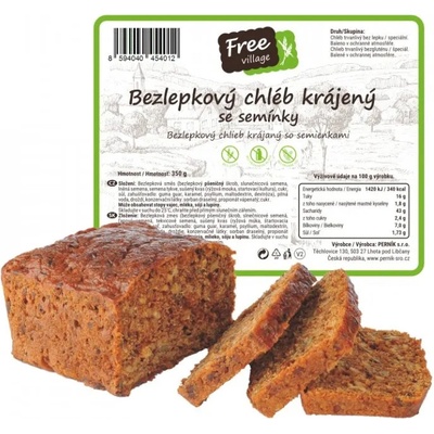 Free village Bezlepkový chléb krájený se semínky 350 g