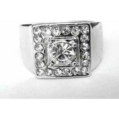 Blingstar Prsten BIG DIAMOND Silver Lux r235 zirkony kostka