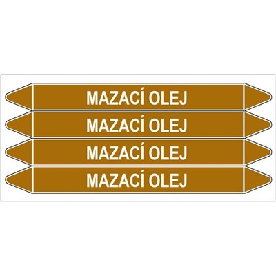 Značení potrubí, mazací olej,4 ks, 250 × 26 mm PZ 008104