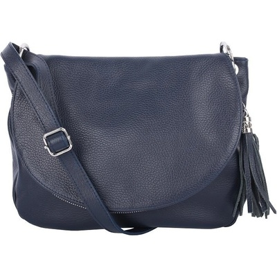 Talianske Modrá talianska kožená crossbody kabelka Angela