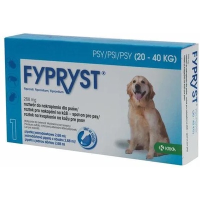 FYPRYST FYPRYST ФИПРИСТ 268 mg. за кучета от 20 до 40кг. за външно обезпаразитяване, 3 броя пипети