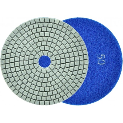 Brúsny diamantový kotúč 125 mm, zrno 50 suchý zips, brúsenie na mokro, GEKO