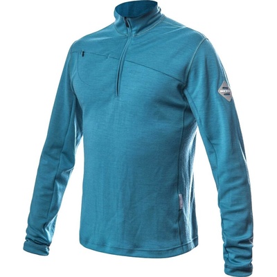 Sensor Merino Upper pánská mikina celozip mint blue