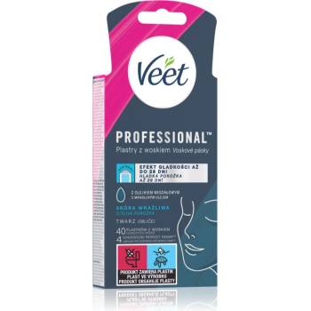 Veet Professional восъчни ленти за епилация за лице за чувствителна кожа на лицето 40 бр