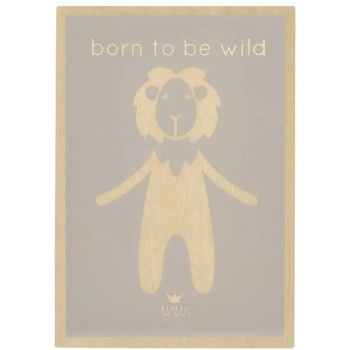 Bambam Дървена картичка за бебе BamBam - Born to be wild (51485)
