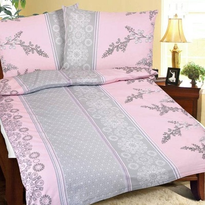 Bellatex obliečky krep růžovošedý keř 140x220 70x90