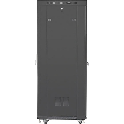 Lanberg rack cabinet 19" free-standing 37U/600x800 (flat pack) with glass door lcd black v2 (FF01-6837-12BL)