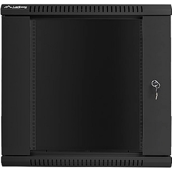 Lanberg rack cabinet 19 wall-mount 12U / 600x600 for self-assembly (flat pack), black (WF01-6612-10B)