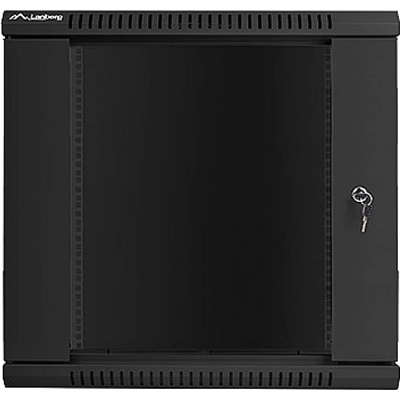 Lanberg rack cabinet 19 wall-mount 12U / 600x600 for self-assembly (flat pack), black (WF01-6612-10B)