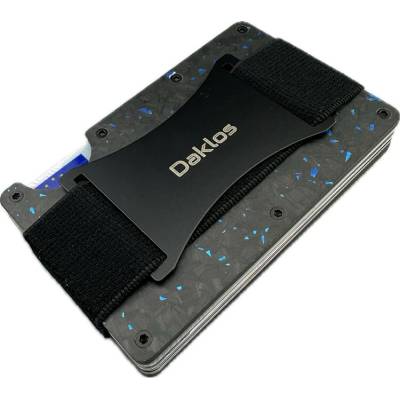 DAKLOS Carbon RFID karbonová mini peněženka černomodrá