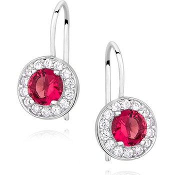 Olivie detské strieborné náušnice ruby 3969