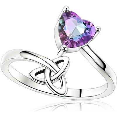 Elanis Jewel Dámský stříbrný prsten Duhové srdce Trinity se zirkonem EJ00806