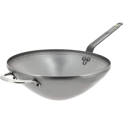 de Buyer Železná pánev WOK s plochým dnem 32 cm